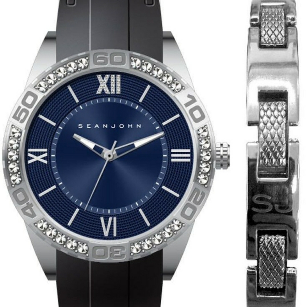 FINAL SALE Sean John Black Silicon Watch Set